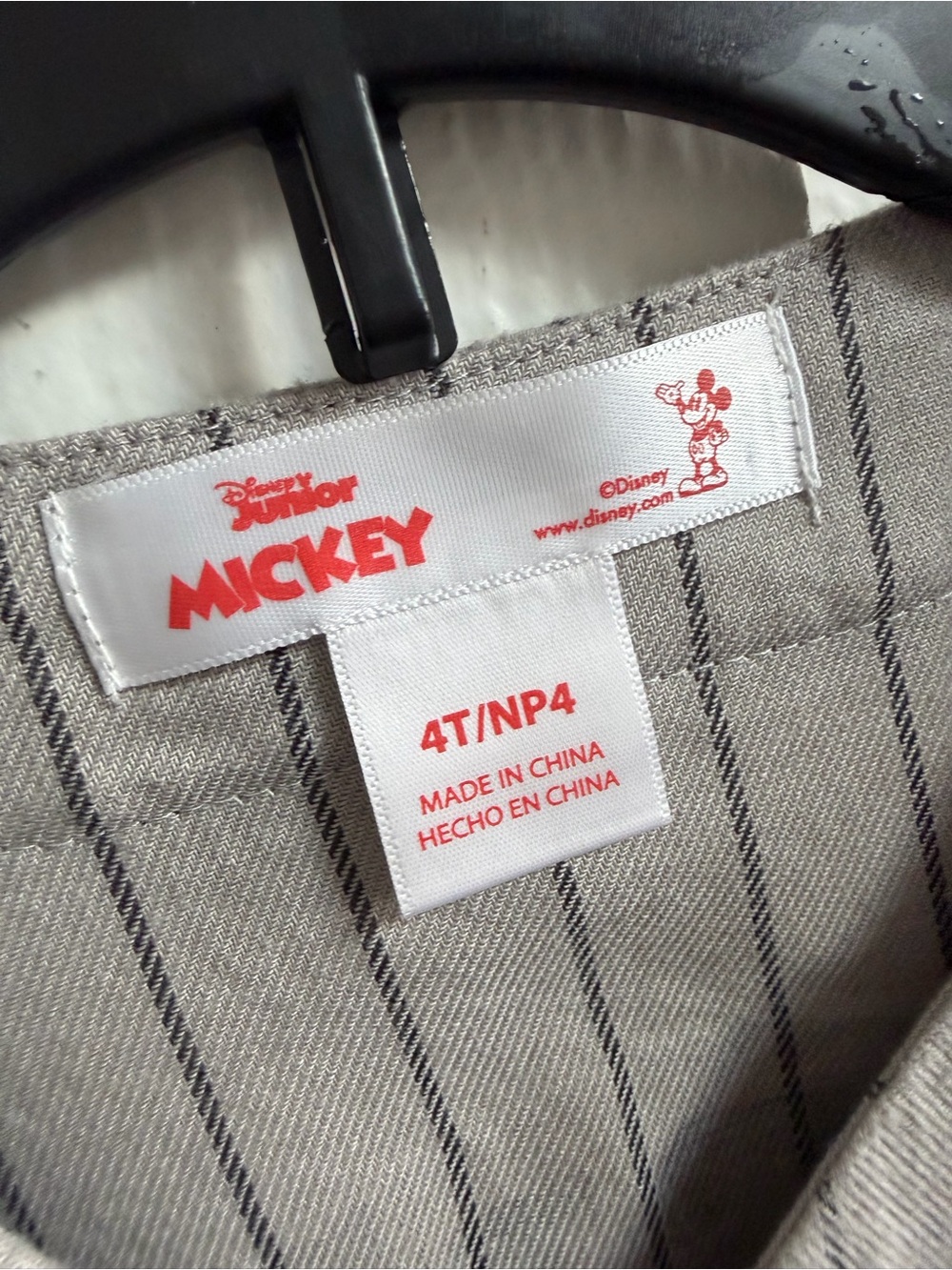 Disney Gray and Black Mickey Mouse Button-Up baseball style shirt size 4T - Picture 5 of 8